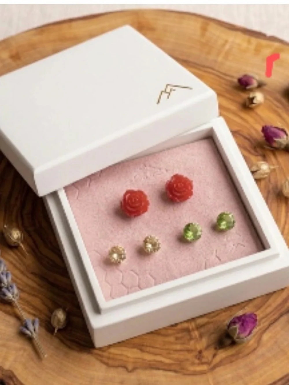 Handcrafted Red Rose Stud Earrings - Women Jewelry Earrings